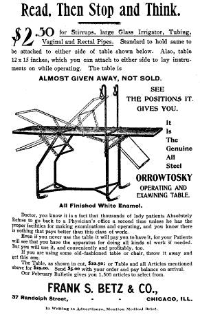 original c. 1920's american vintage medical fully adjustable heavy gauge steel "walter's" examining table with original steel casters