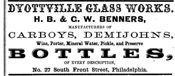 original c. 1855-65 brilliantly colored emerald green p. duross "brown stout" squat bottle with distinctive crudity and applied slopping collar with single ring