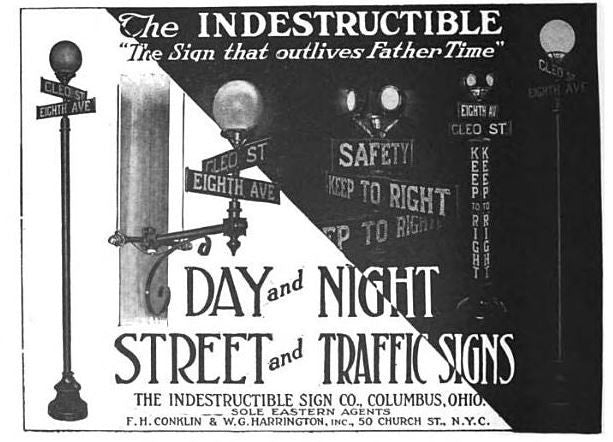 unique oversized c. 1940's vintage american industrial single-sided heavy gauge stamped steel diamond-shaped "slippery when wet cautionary road sign with bright yellow paint finish