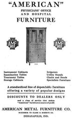original and intact c. 1930's vintage american medical "amf" brushed cold-rolled steel hospital room supply cabinet with bassick swivel casters