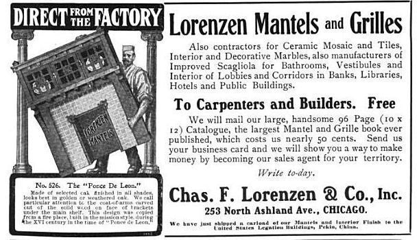 original late 19th century all original salvaged chicago quartered oak wood fireplace over-mantel with beveled mirror and opposed solid oak wood fluted columns