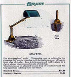 original early 20th century antique american model "8734 t w" telescoping cased glass emeralite shade desk or table lamp