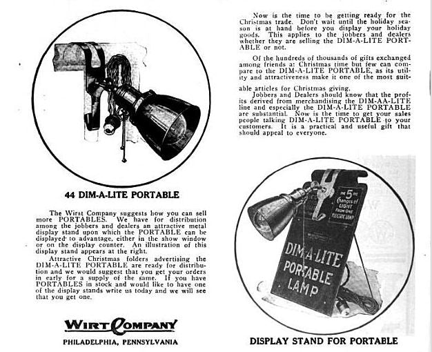 hard to find early 20th century "new old stock" antique american "dim-a-light" portable socket attachment