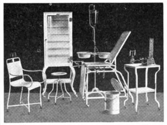 original early 20th century vintage american medical brushed steel "davis" hospital room examining armchair