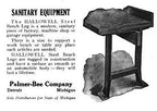 robust c. 1930's vintage american industrial rock hard maple wood top four-legged factory workbench with flared feet
