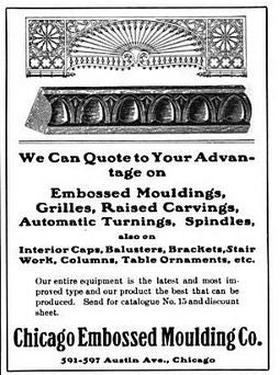 intact c. late 19th century varnished oak wood interior residential stick and ball latticework with floral motifs