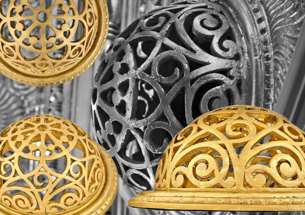 faithfully recreated gold enameled cast plaster auditorium theater proscenium vault ventilation dome designed by louis h. Sullivan and executed by james legge