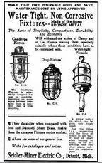 early 20th century antique american industrial bronze and sheet steel "trouble light" bulb guard or wire cage