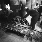 original 1894 chicago stock exchange building louis h. sullivan-designed copper-plated cast iron interior staircase stringer fragment