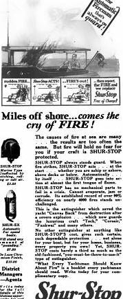 late 1920's original and intact ruby red enameled "automatic fireman on the wall" interior residential hanging fire grenade