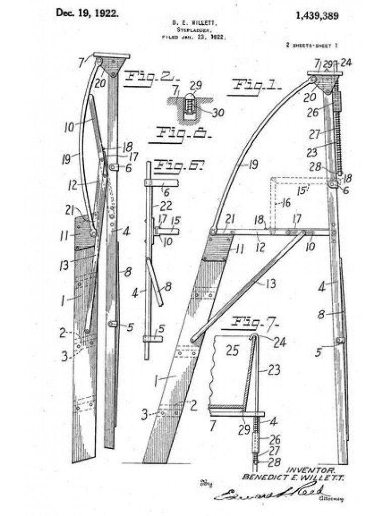 nicely worn and weathered original early 20th century antique american industrial "dayton" safety ladder with bassick casters