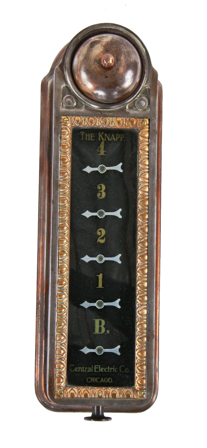 very unique and rare all original late 19th century "the knapp" ornamental cast iron commercial building elevator signaling system and/or annunciator