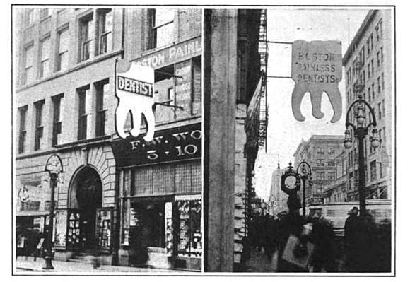 highly sought after original 19th century antique american folkart "dentist" trade sign with gilded wood lettering