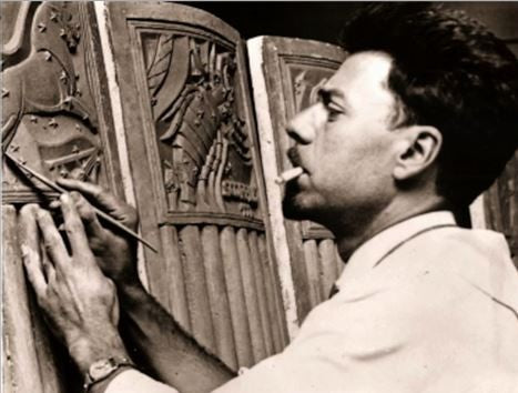 historically important chicago midway gardens alfonso iannelli-designed cast concrete figural indoor fountain head cast from the original