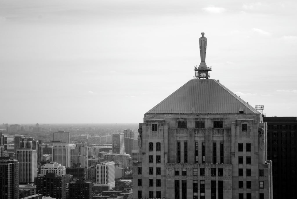 super streamlined style original chicago board of trade building interior office door nickel-plated bronze hardware consisting of concentric ring doorknob and rectangular-shaped backplate