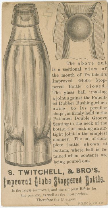 original c. 1855-57 antique american hand blown emerald green glass twitchell superior mineral water iron pontiled bottle with single round ring