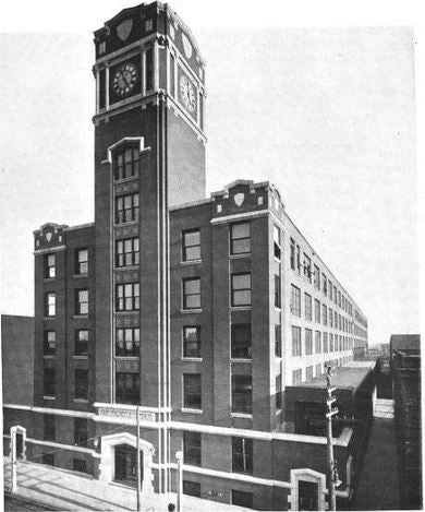 c. 1920's hand-painted double-sided galvanized steel commercial factory building "shut off valve" sign with directional arrow