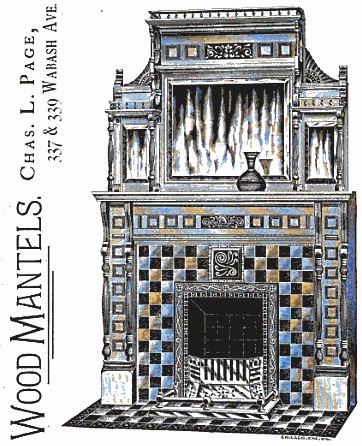 original extraordinary 19th century american hand-crafted david c. cook mansion cherry wood fireplace mantel featuring segmented beveled mirror hinged door cabinets