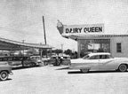 unique original and intact single-sided diminutive die cut steel vitreous or porcelain enameled dairy queen exterior ice cream cone sign with grommets