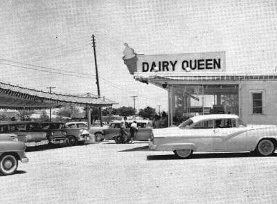 unique original and intact single-sided diminutive die cut steel vitreous or porcelain enameled dairy queen exterior ice cream cone sign with grommets