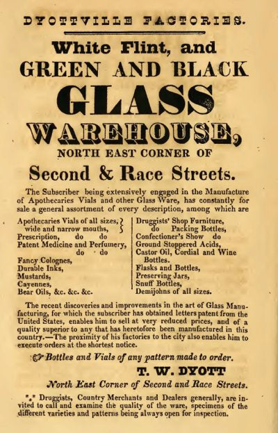 original late 1840's or early 1850's dark emerald green iron pontiled dyottville glassworks squat or porter style "philly green" antique american bottle with tapered collar