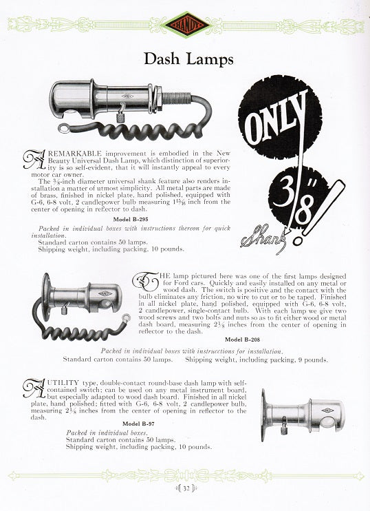 highly sought after and collectible c. 1920's all original "automotive electric lighting equipment" handy products catalog no. 14