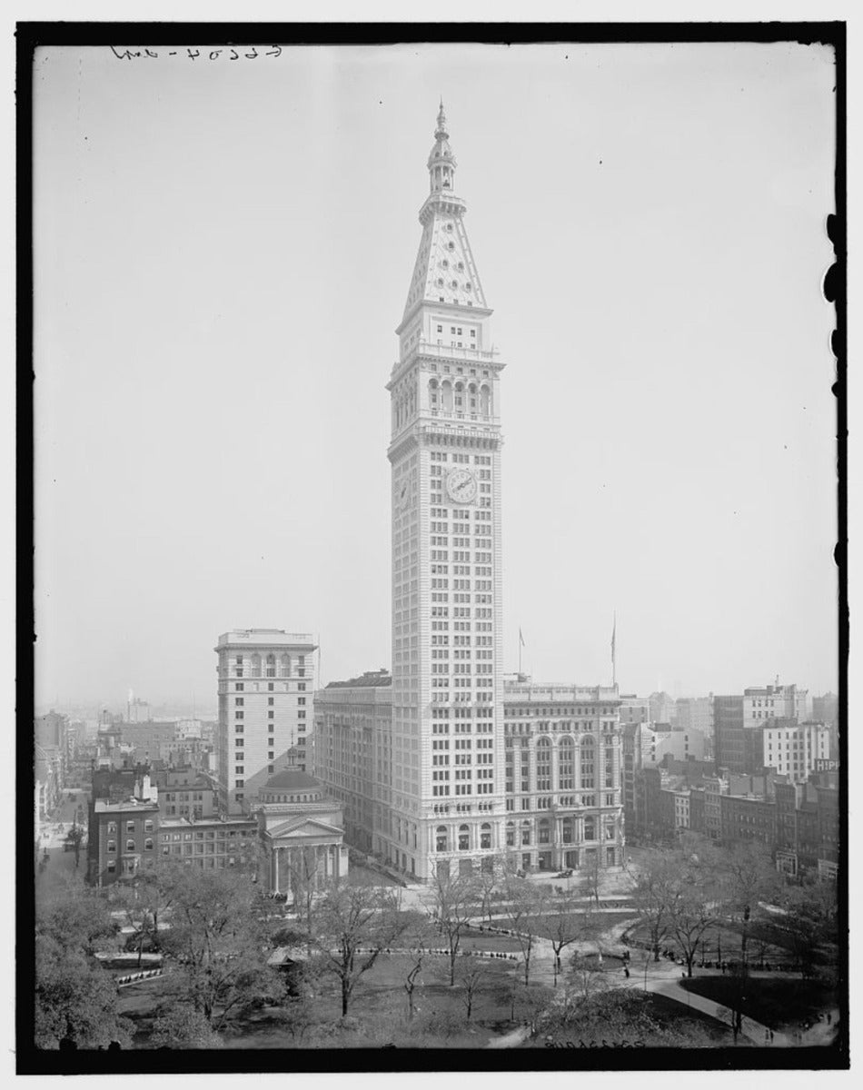 one of two matching original 1909 metropolitan life insurance company tower building monogrammed doorknobs designed by the architectural firm of napoleon lebrun & sons