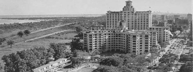 distinctive early 1920's single-sided ornamental wrought iron edgewater hotel "information" sign with directional arrow