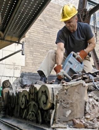 original 1929 american art deco style salvaged chicago richman brothers polychromed terra cotta figural owl