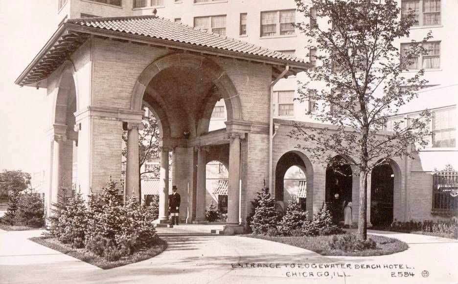 authentic late 1920's historic edgewater beach hotel guest room fob with yake and towne door key