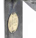 matching set of original c. 1915-18 heavy duty american industrial cast iron table bench "116" freestanding holley carburetor company bases with a uniform brushed metal finish