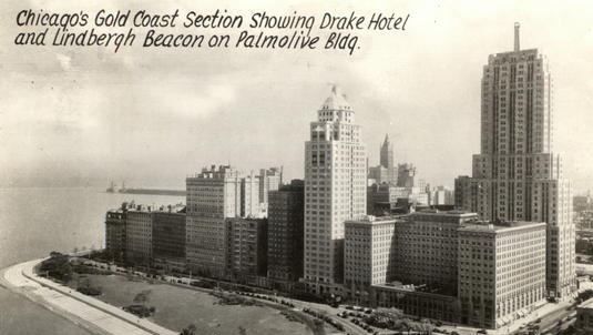 historically important american c. 1929 american art deco style oversized nickel-plated cast bronze palmolive building facade pilaster with visually stunning endcap