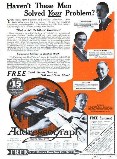 all original c. 1920's american industrial freestanding "addressograph" rubber stamp storage cabinet with green leatherette top