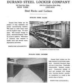 c. 1915-20 giant-sized freestanding american industrial "durand" cold-rolled steel steel chicago athletic club compartmentalized locker unit