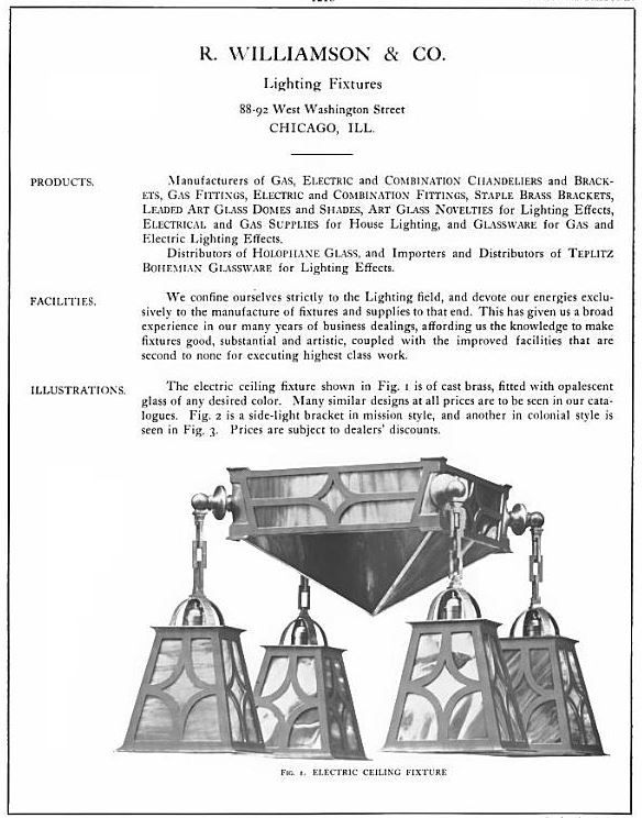 antique american craftsman or mission style chicago masonic temple interior hanging combination gas and electric ceiling brass fixture