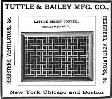 original turn of the century black enameled late victorian era ornamental cast iron tuttle louvered interior residential heat register or grate