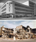 late 1930's antique american medical mobile heavy gauge pressed and folded steel hospital supply cabinet with single drawer and fully functional bassick swivel casters