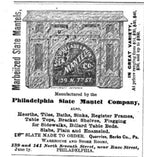 Historically important mid-1860's antique american john kent russell residence stripped green slate mantel keystone with tapered and faceted pyramidal-shaped design