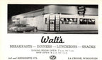 very rare and historically important early 20th century framed and signed polychromatic watercolor rendering of walt's restaurant and//or heileman hall