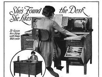 incredibly durable and well-built heavy gauge cold-rolled steel factory office typewriter desk with centrally located manually operated drop-down cabinet