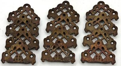 group original antique amrican victorian era decorative ornamntal cast iron residentia screen door corner brackets