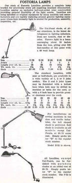 one of two highly sought after refinished and rewired antique american industrial articulating ball joint fostoria "localite" desk or workbench task lamp with "helmet" shade