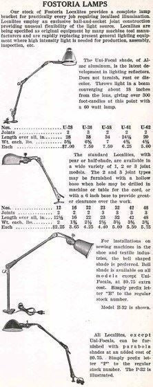 all original c. 1940's american industrial fully functional "factory green" enameled pressed and folded steel factory machine shop articulating arm task lamp with parabolic shade