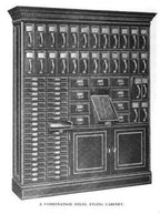 refinished early 20th century antique american industrial "fire-proof" pressed and folded cold-rolled steel freestanding cook county hospital multi-drawer cabinet with original brass pulls