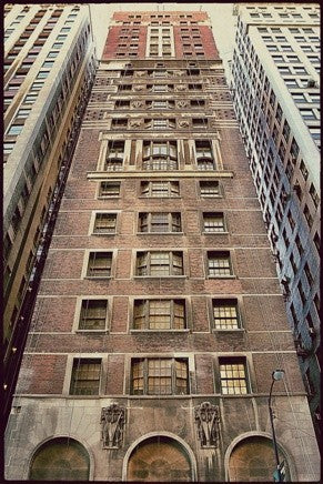single original american depression era chicago athletic association building framed hotel guest room door informational plaque with original pane of glass