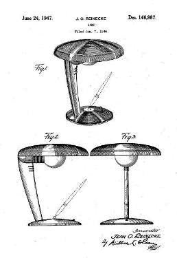 highly sought after c. 1940's original and intact american streamlined style model no. 60243 normandy bronze-plated reinecke designed table lamp