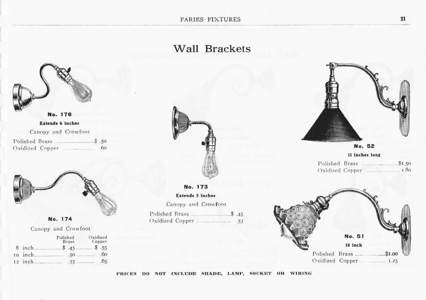 original and intact c. 1910 antique american industrial bent tubular brass wall-mount factory office light fixture with original pull-chain socket