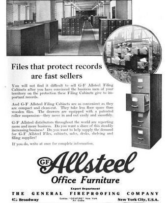original c. 1940's oversized intact "allsteel" stackable brushed metal freestanding chicago rail yard office barrister bookcase with header and four-legged base