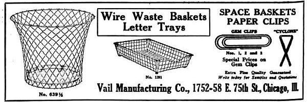 original and intact early 20th century american industrial reinforced steel wire office waste basket with intact stamped steel bottom