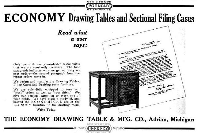 original c. 1940's refinished american industrial stationary bent tubular brushed steel adjustable draftsman workstation with solid oak wood tabletop and side compartment
